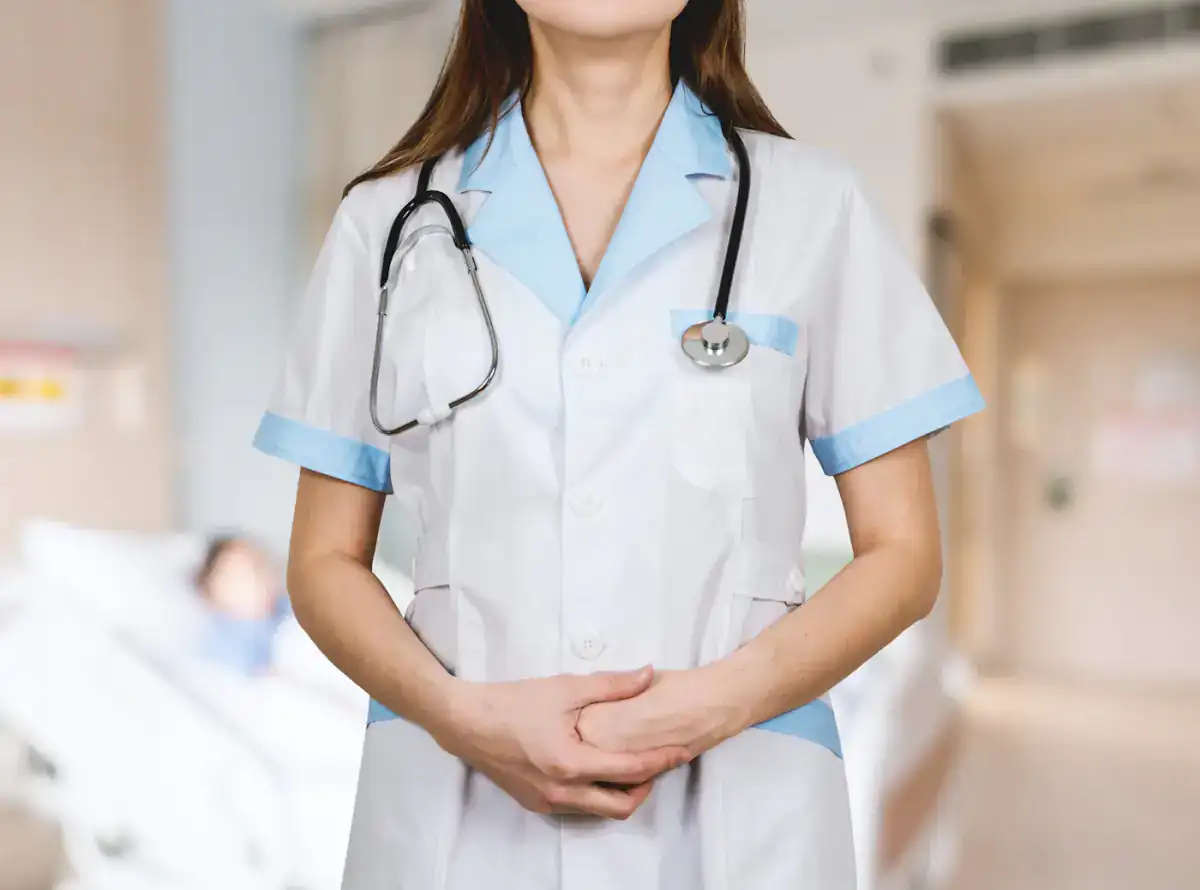 Nurse in uniform with a stethoscope
