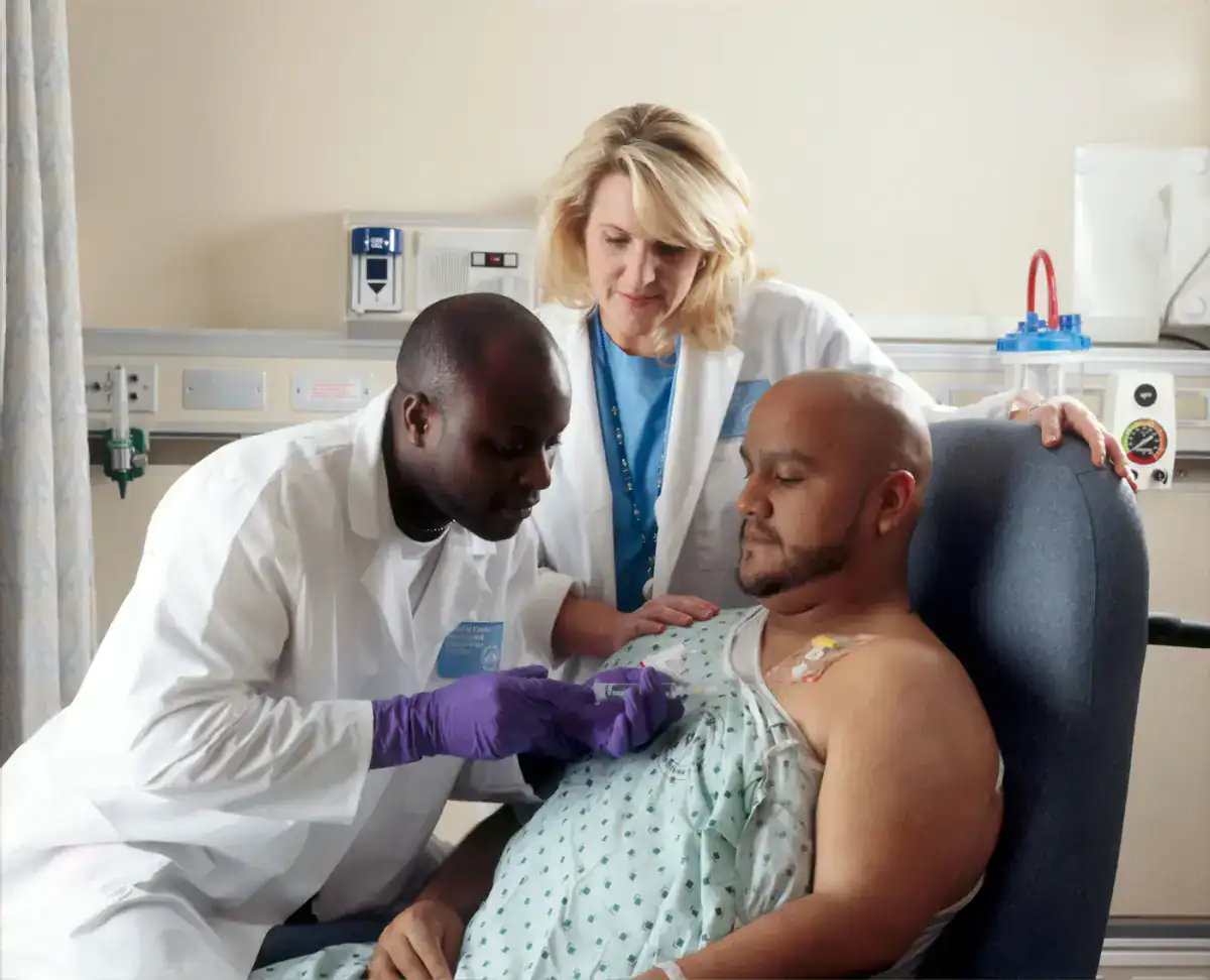 Clinical staff caring for a patient